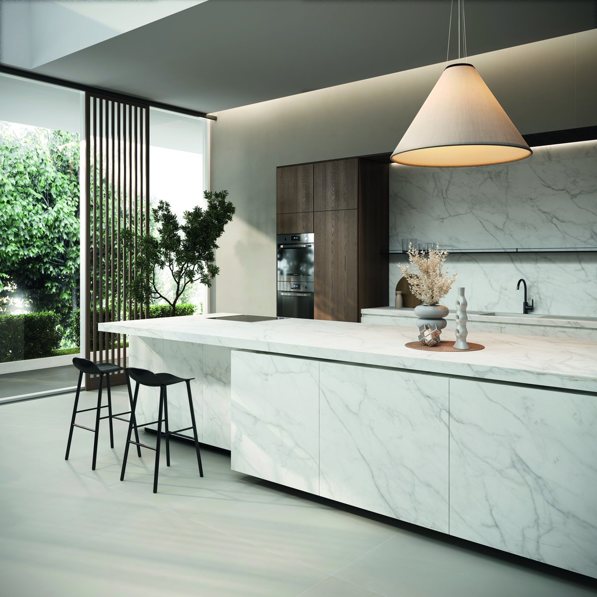Calacatta Caldia 12 mm Parlak Porselen Tezgah 162×323 mutfak örneği 1